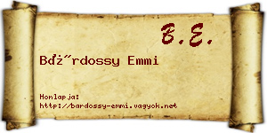 Bárdossy Emmi névjegykártya